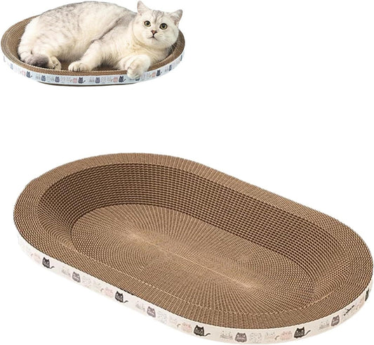 Griffoir pour chat 2-en-1 – Nid et tapis à griffer en carton pour chats et chatons
