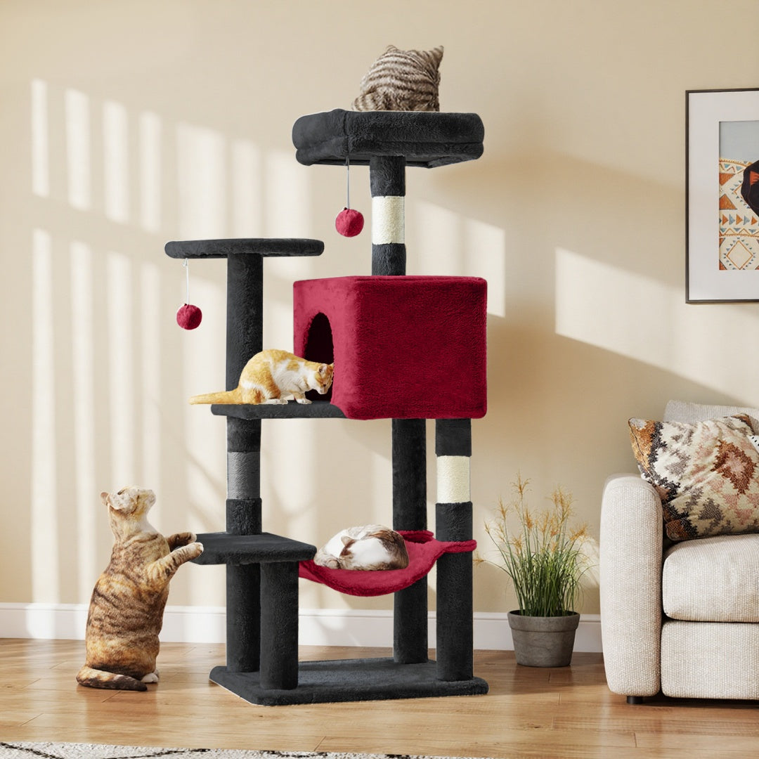 🎁 Arbre à Chat 44'' – LIVRAISON GRATUITE – Tour Multi-Niveaux avec Griffoirs en Sisal
