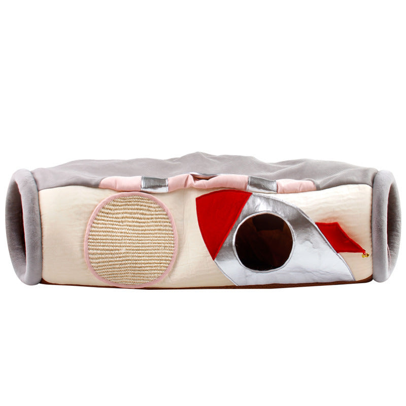 Griffoir Tunnel pour Chat en Carton – Pliable et Semi-Fermé
