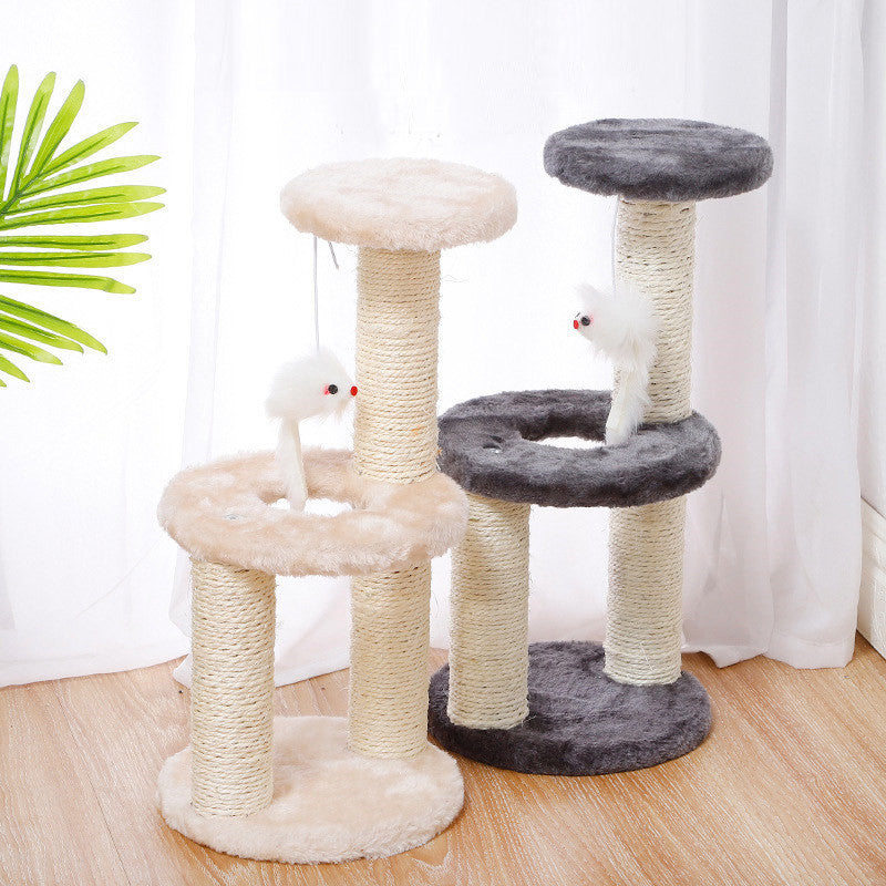 Arbre à Chat avec Griffoir en Sisal - 3 Plateaux
