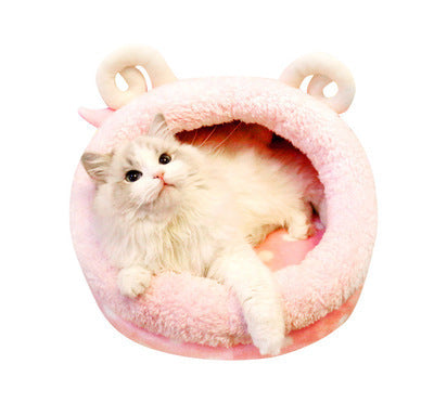 Lit pour chat d’Intérieur – Maison douillette et chaude avec coussin amovible , lavable. Panier pour Chats et Petits Chiens, Matelas pour animaux de compagnie