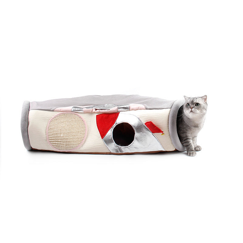 Griffoir Tunnel pour Chat en Carton – Pliable et Semi-Fermé