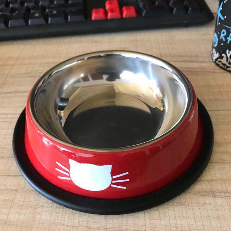 Gamelle acier inoxydable antidérapante pour chat
