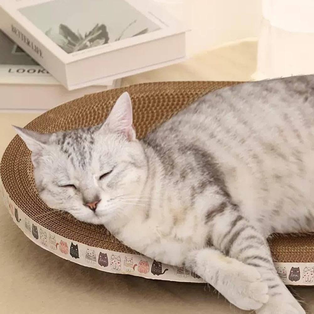 Griffoir pour chat 2-en-1 – Nid et tapis à griffer en carton pour chats et chatons
