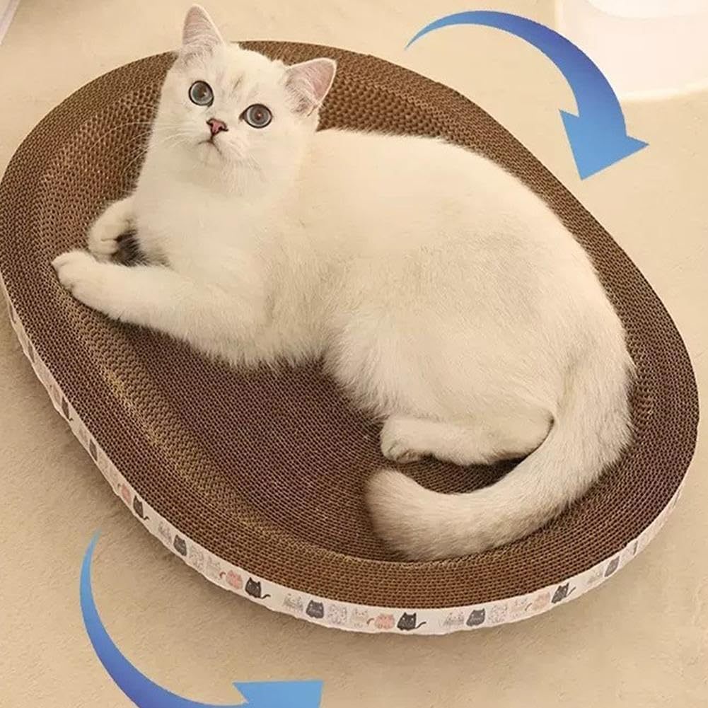 Griffoir pour chat 2-en-1 – Nid et tapis à griffer en carton pour chats et chatons