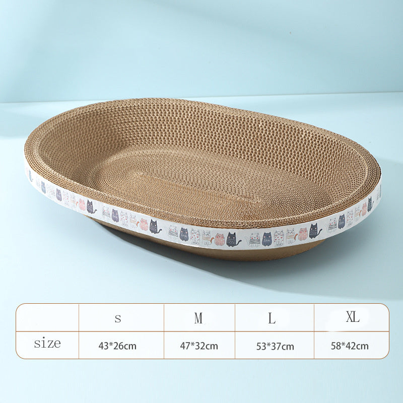 Griffoir pour chat 2-en-1 – Nid et tapis à griffer en carton pour chats et chatons
