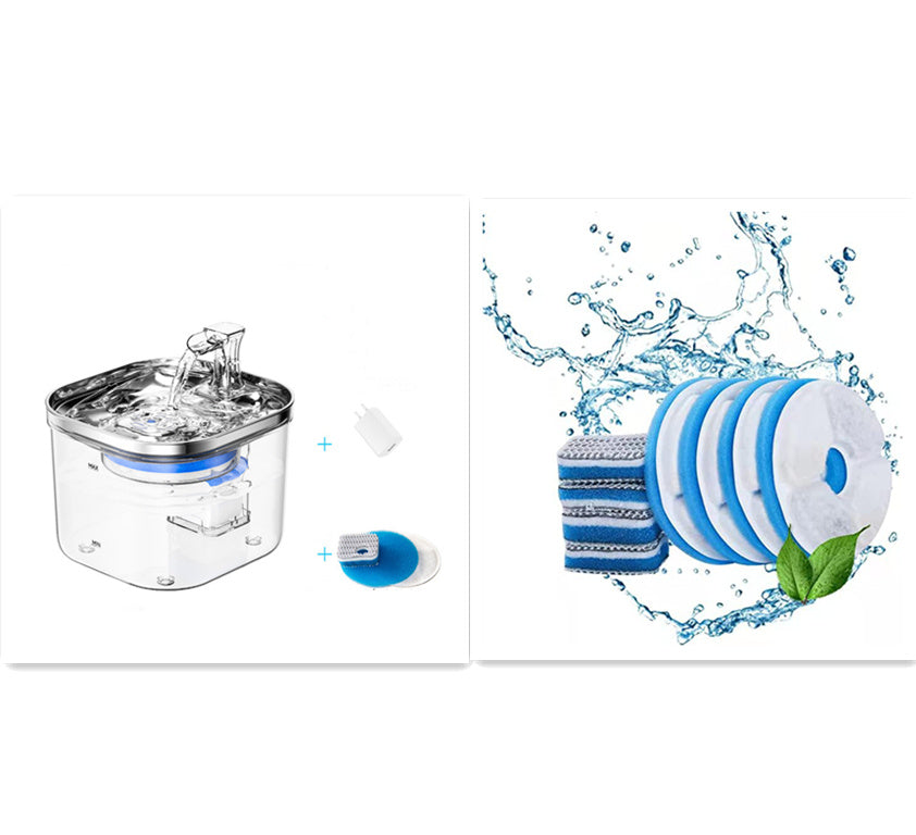Fontaine à eau intelligente en acier inoxydable pour chats — Distributeur automatique avec circulation continue.