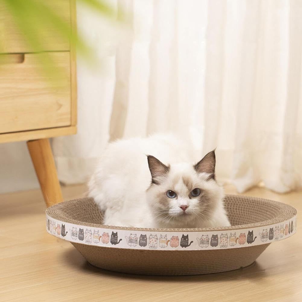 Griffoir pour chat 2-en-1 – Nid et tapis à griffer en carton pour chats et chatons