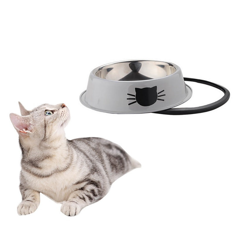 Gamelle acier inoxydable antidérapante pour chat