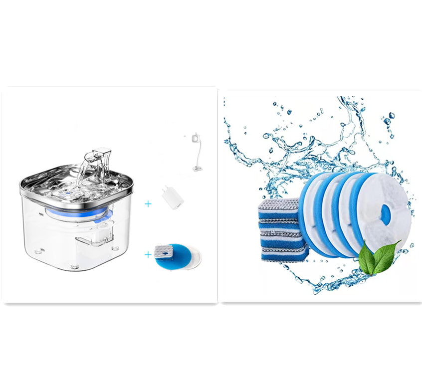 Fontaine à eau intelligente en acier inoxydable pour chats — Distributeur automatique avec circulation continue.