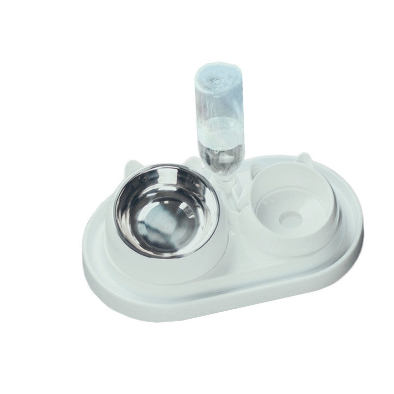 Gamelle Double en Acier Inoxydable pour Chat – Protection Cervicale & Bouche Oblique