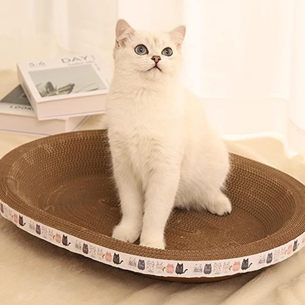 Griffoir pour chat 2-en-1 – Nid et tapis à griffer en carton pour chats et chatons