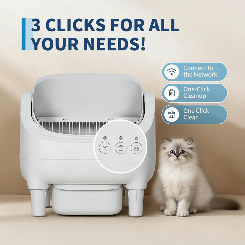 Litière Autonettoyante Connectée pour Chats 10,5L Wi‑Fi