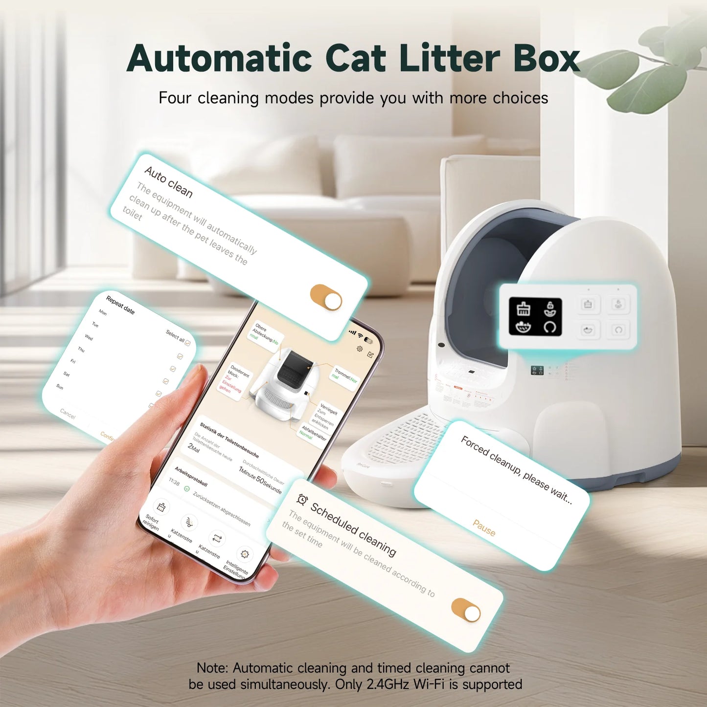 Litière Intelligente Auto-Nettoyante Amicura Cura 2 - Détection 360°