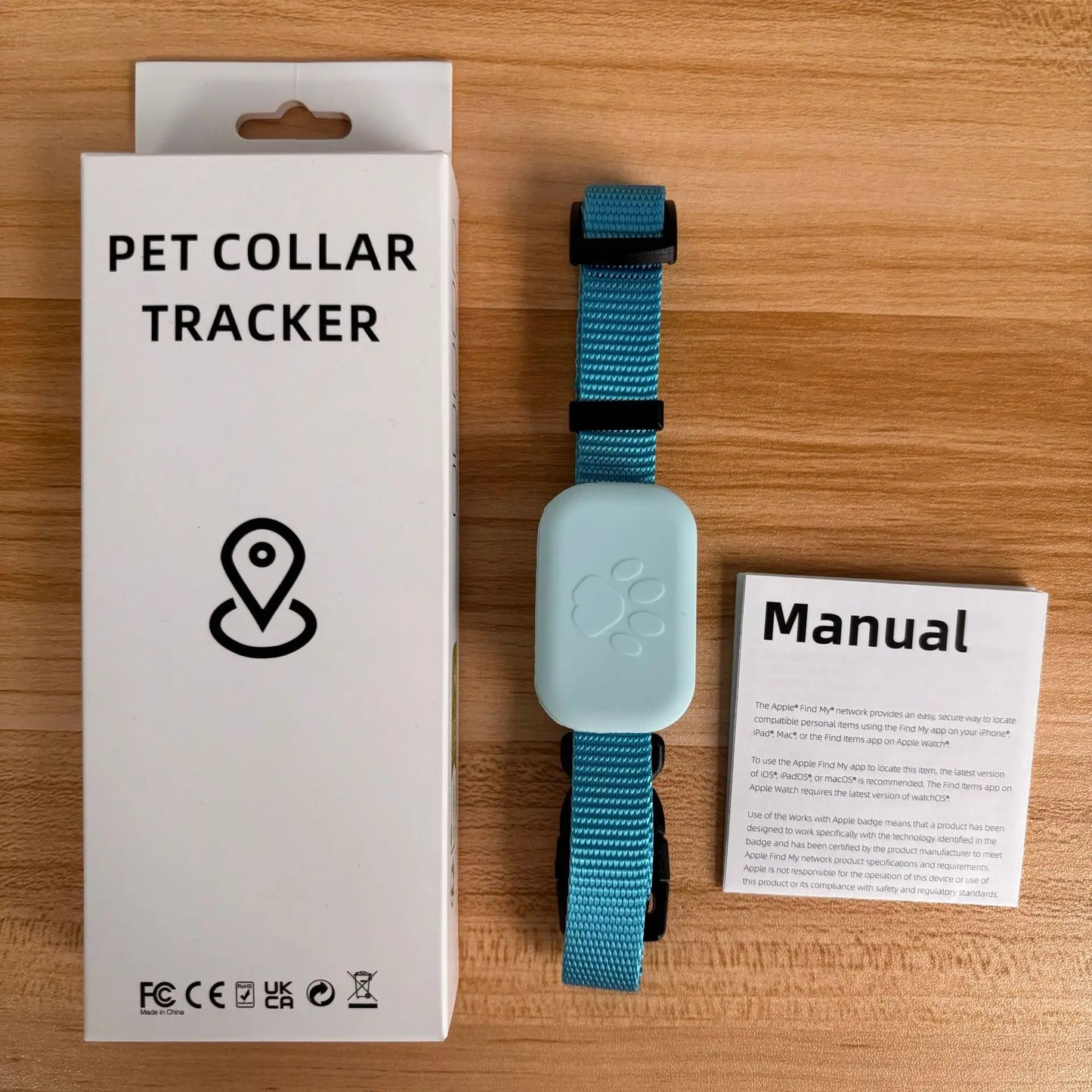 Collier GPS Tracker pour Chat et Chien – Compatible Apple Find My, Waterproof