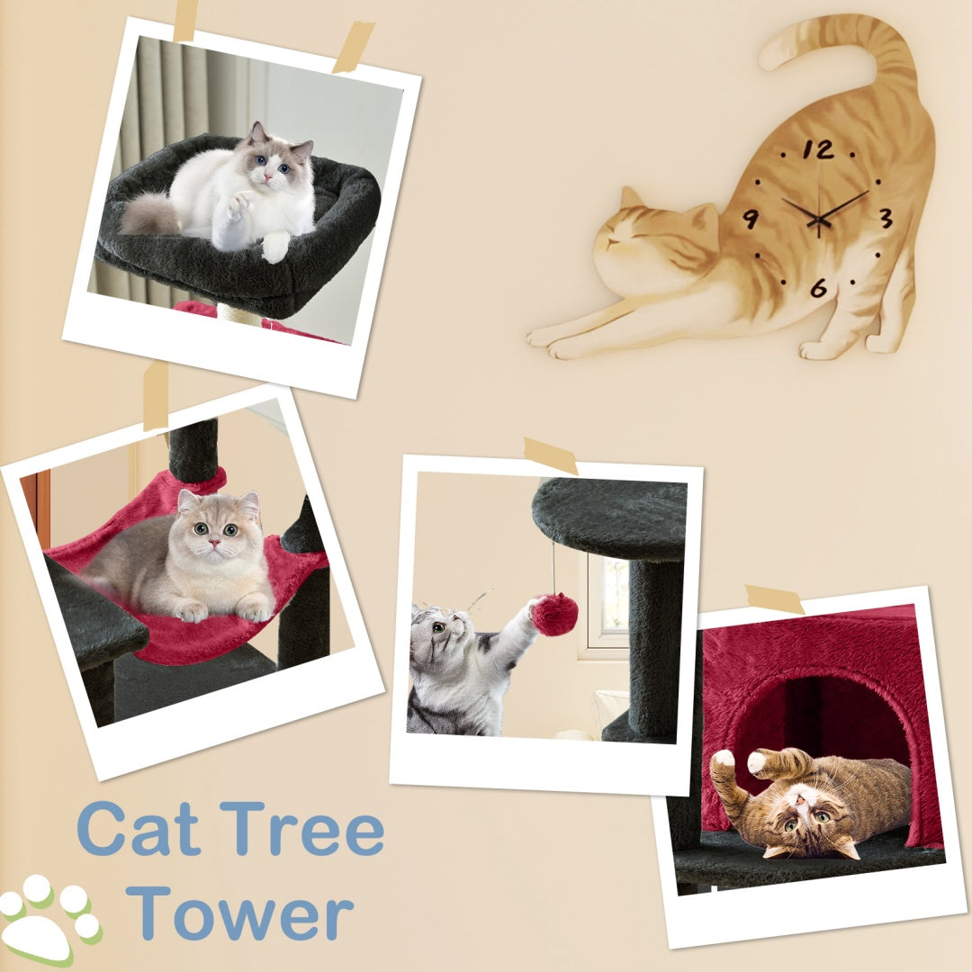 🎁 Arbre à Chat 44'' – LIVRAISON GRATUITE – Tour Multi-Niveaux avec Griffoirs en Sisal