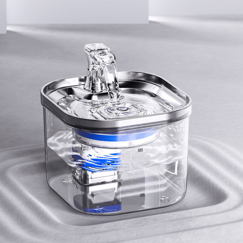 Fontaine à eau intelligente en acier inoxydable pour chats — Distributeur automatique avec circulation continue.