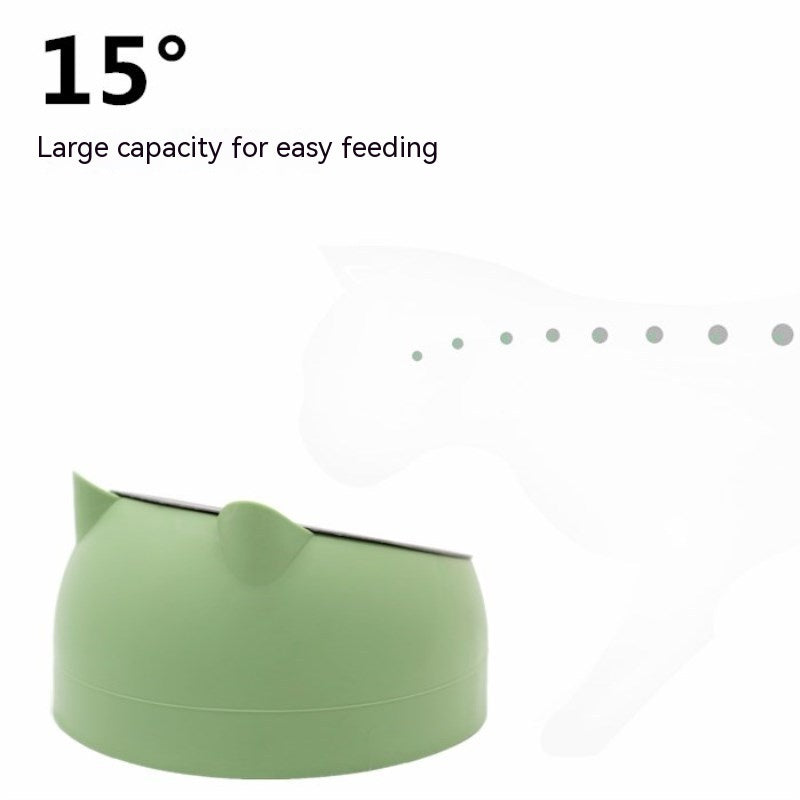 Gamelle Double en Acier Inoxydable pour Chat – Protection Cervicale & Bouche Oblique