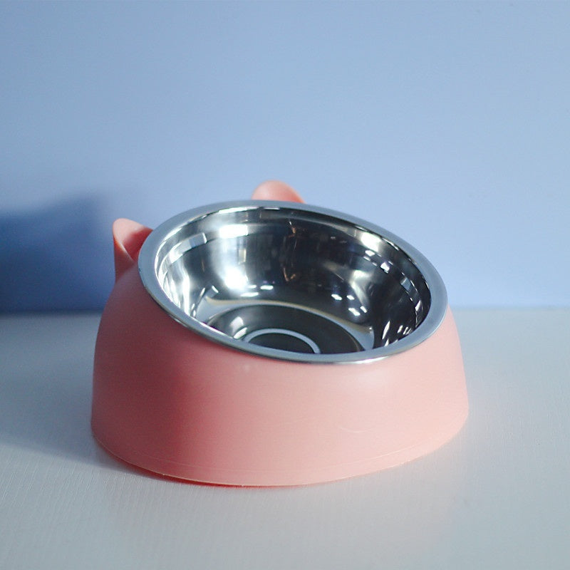 Gamelle Double en Acier Inoxydable pour Chat – Protection Cervicale & Bouche Oblique