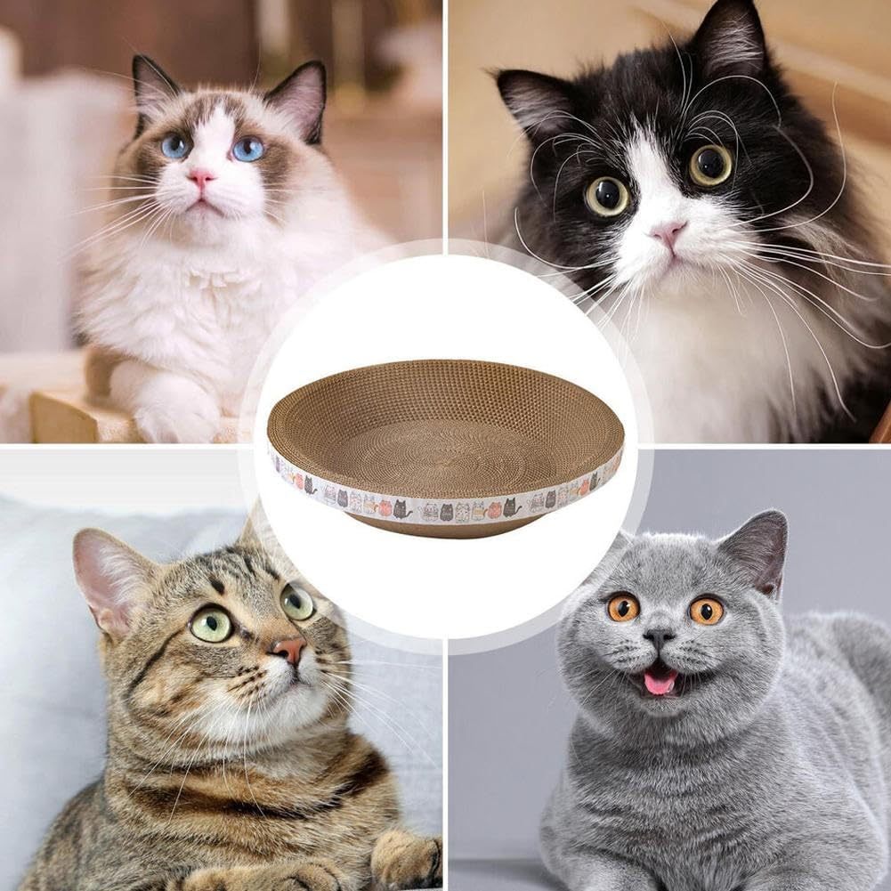 Griffoir pour chat 2-en-1 – Nid et tapis à griffer en carton pour chats et chatons