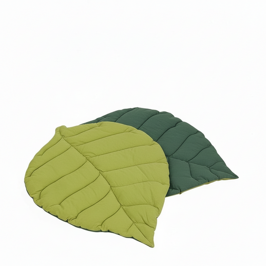 Tapis de lit pour chat en forme de feuille verte, coussin doux et confortable