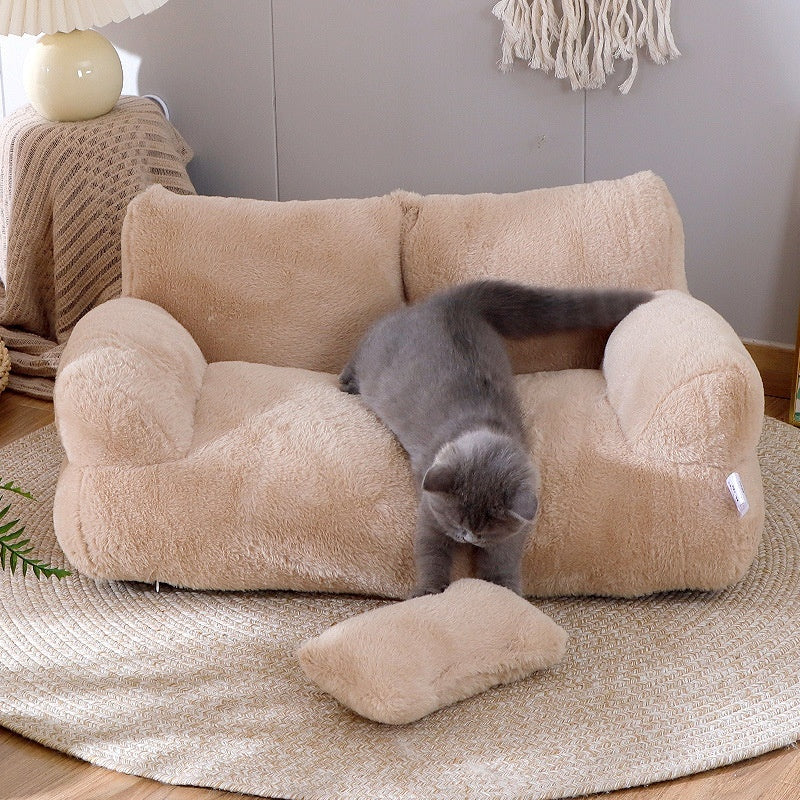 🎄 Lit de Luxe pour Chat et Chien – Cadeau de Noël Parfait – Nid Chaud en Peluche