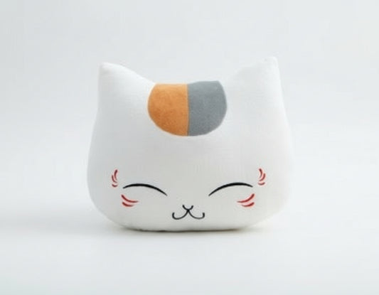 Coussin lombaire motif chat sur fond blanc