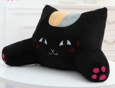Coussin lombaire motif chat couleur noir