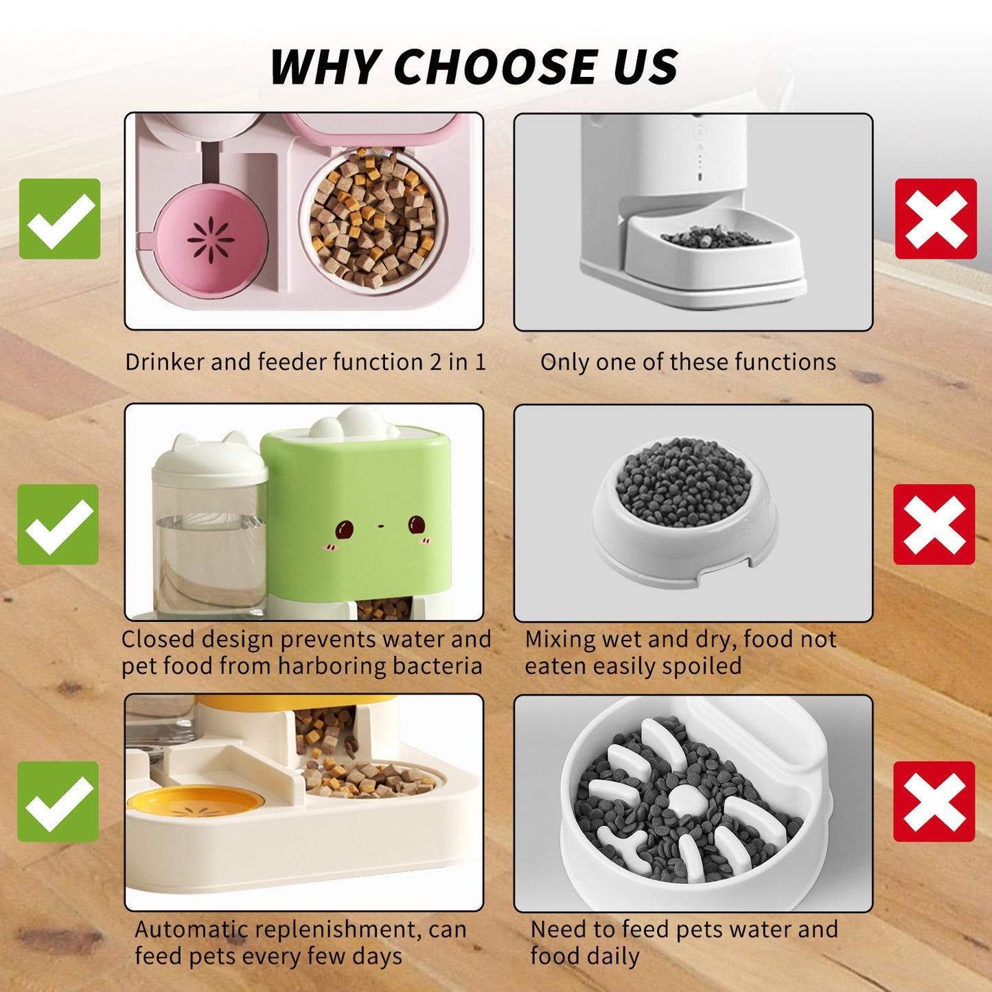 Bol double pour chat design nuage, détail des compartiments séparés