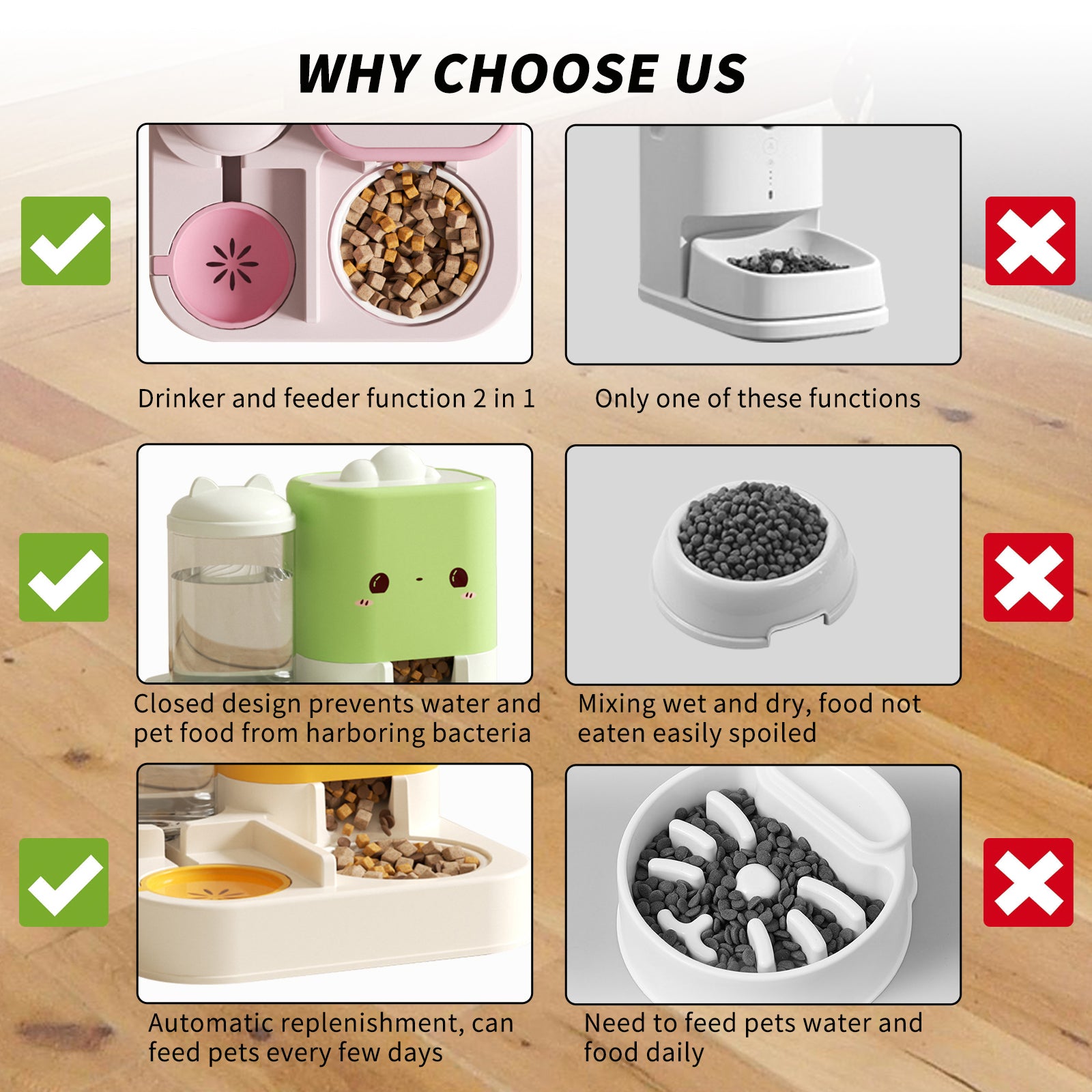 Bol double pour chat design nuage, détail des compartiments séparés