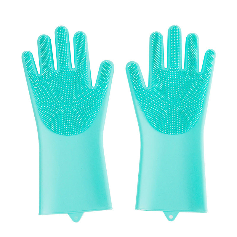 Gant de toilettage en silicone vert pour chat et chien avec picots de massage