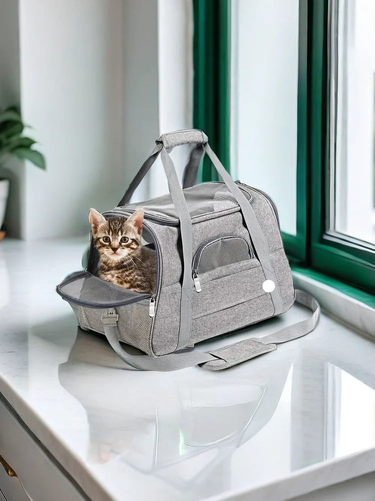 Sac de Transport Chat & Chien Souple – Taille M/L, Fermeture Éclair