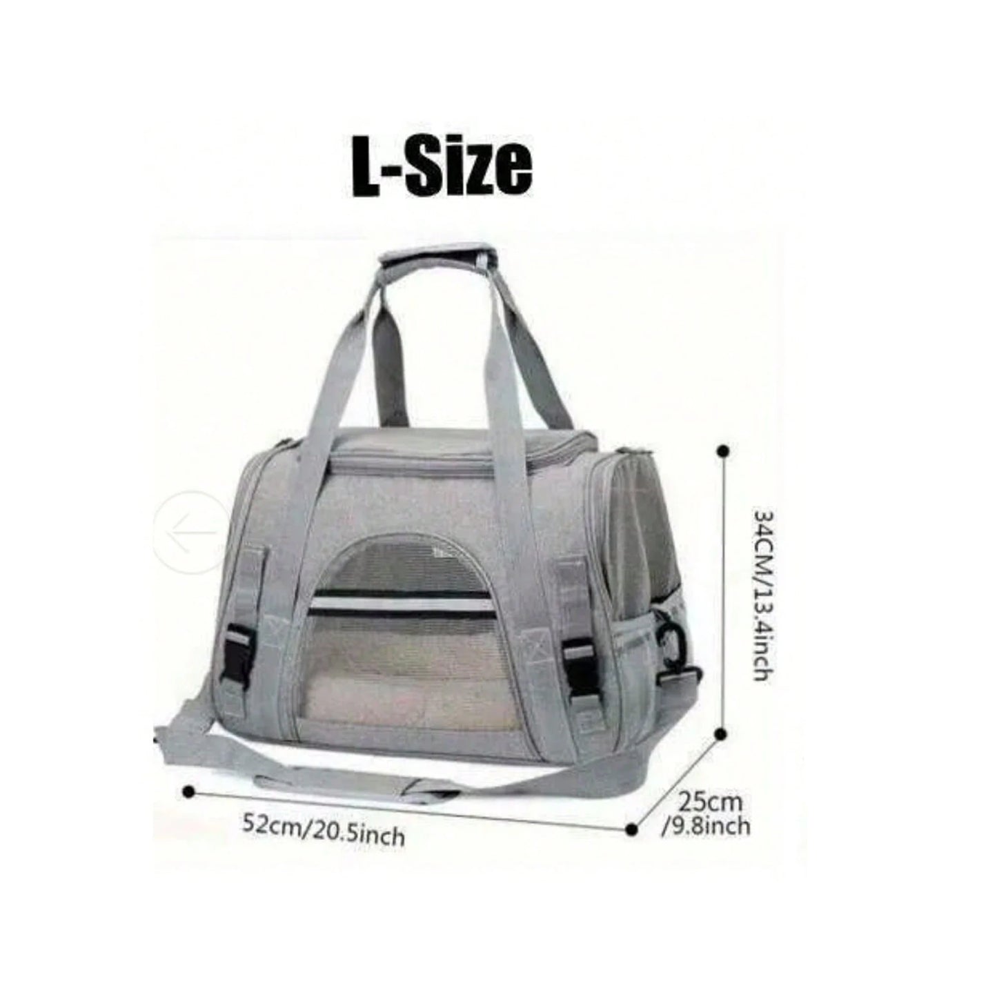 Sac de Transport Pliable Chat & Chien – Approuvé Avion, Matelas Inclus (Gris, Taille L)