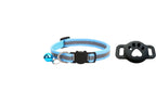 Collier bleu clair pour chat, sangle réglable avec clochette et support patte