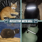 Collier réfléchissant pour chat avec clochette, motif patte sur le support