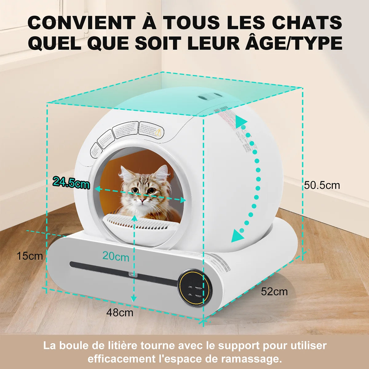 Self-Cleaning Smart Litter Box for Cats - Large Capacity