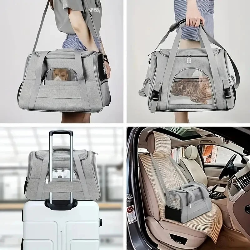 Sac de Transport Chat & Chien Souple – Taille M/L, Fermeture Éclair