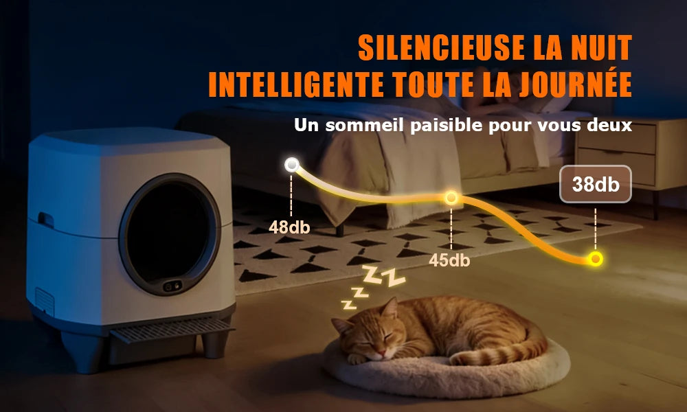 Smart Self-Cleaning Semi-Enclosed Litter Box – App Control, 80L, Odor Control