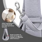 Écharpe de portage grise avec boucle et cordon de serrage