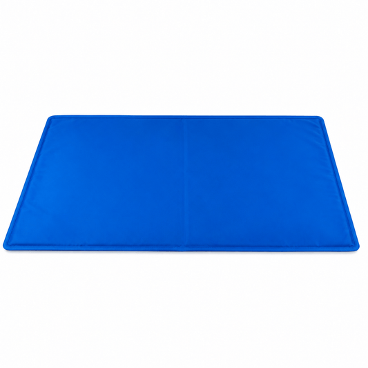 Tapis de gel rafraîchissant bleu rectangulaire, coussin plié en deux
