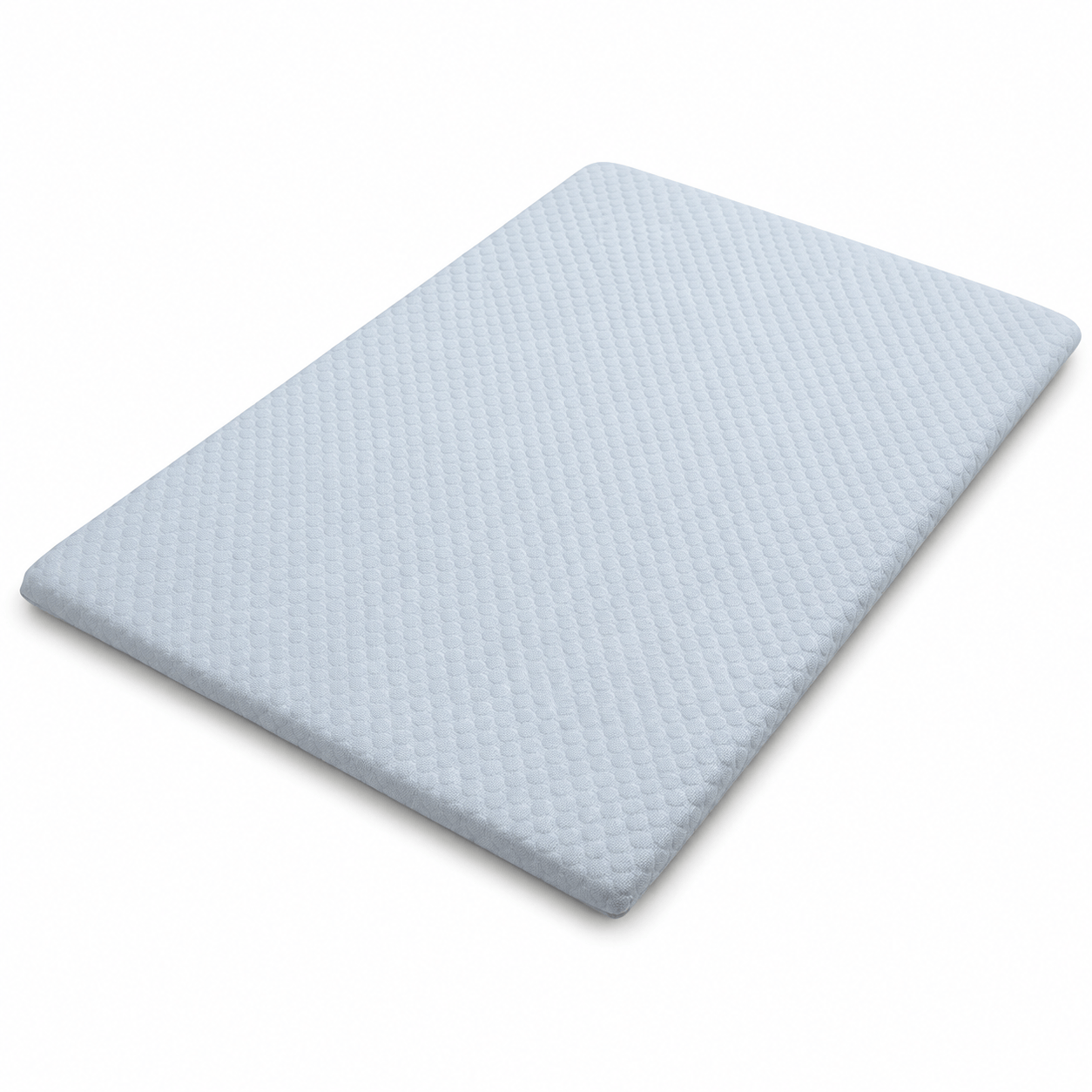Tapis rafraîchissant pour animaux bleu clair, surface alvéolée, vue de dessus