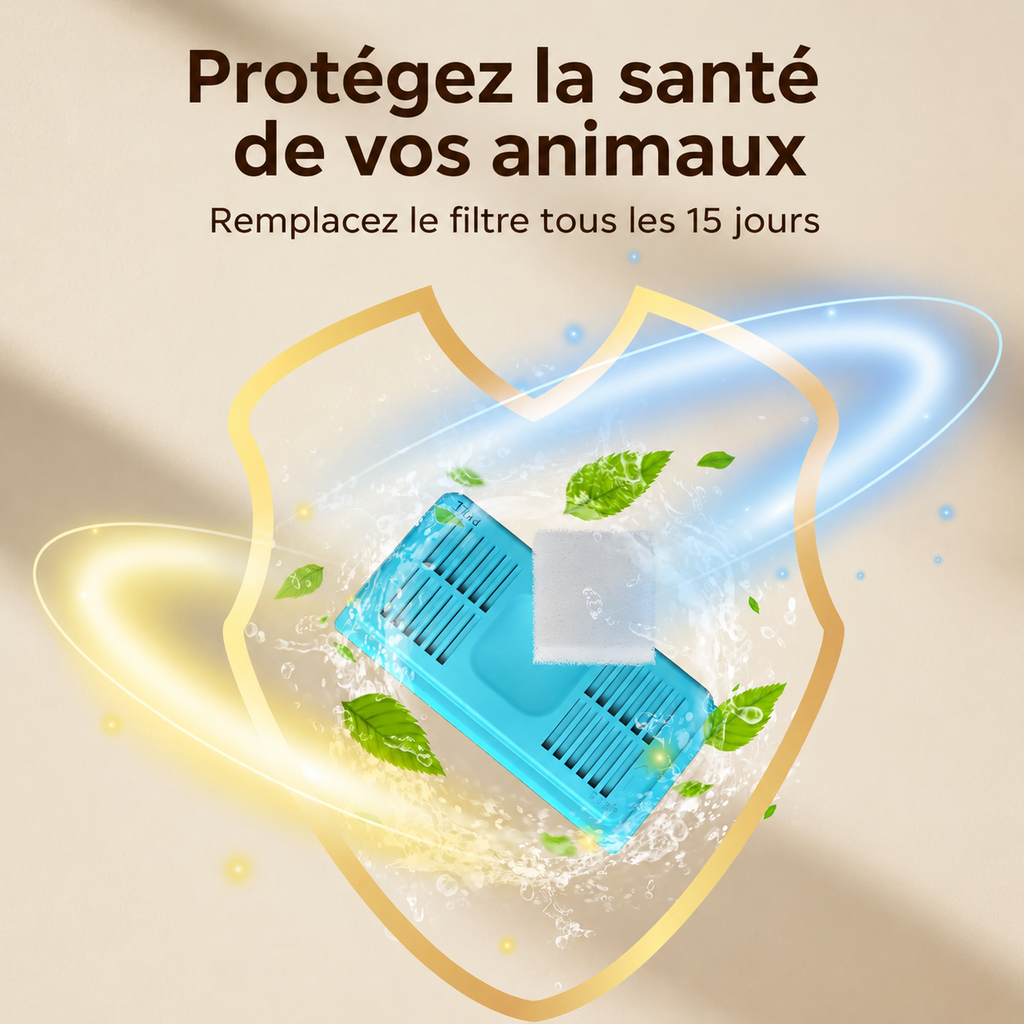 Fontaine à eau sans fil pour chat 3 L + 2 filtres