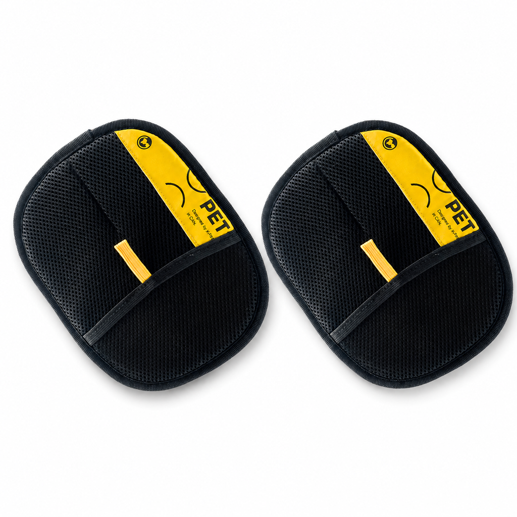 Gant anti-poils électrostatique noir, lot de 2 avec bande jaune.