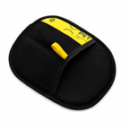 Gant anti-poils électrostatique noir à bande jaune, boucle de fermeture.