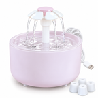 Fontaine à eau filtrante pour chat mauve avec câble USB et patins