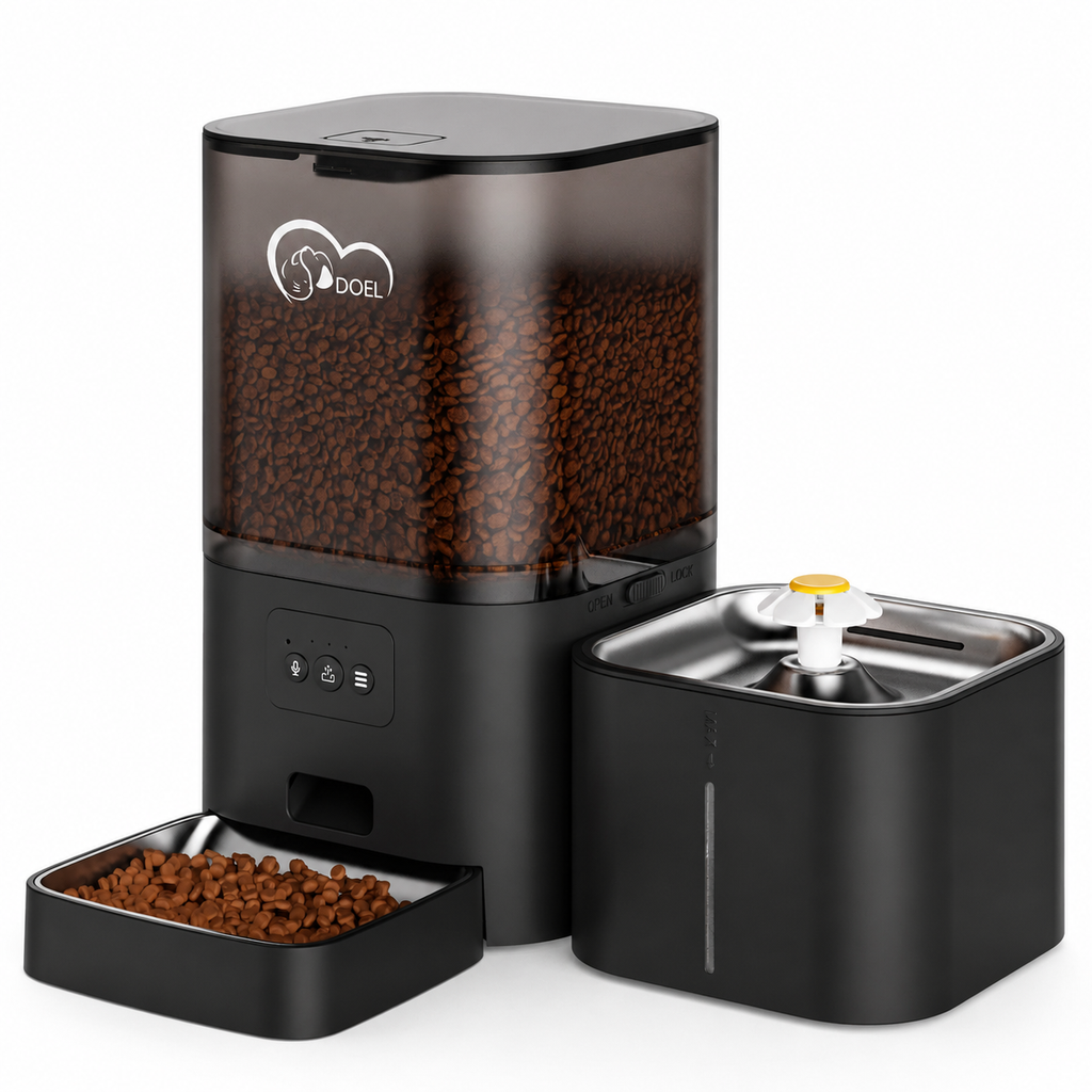 Distributeur Automatique 2-en-1 Chat - Croquettes & Fontaine