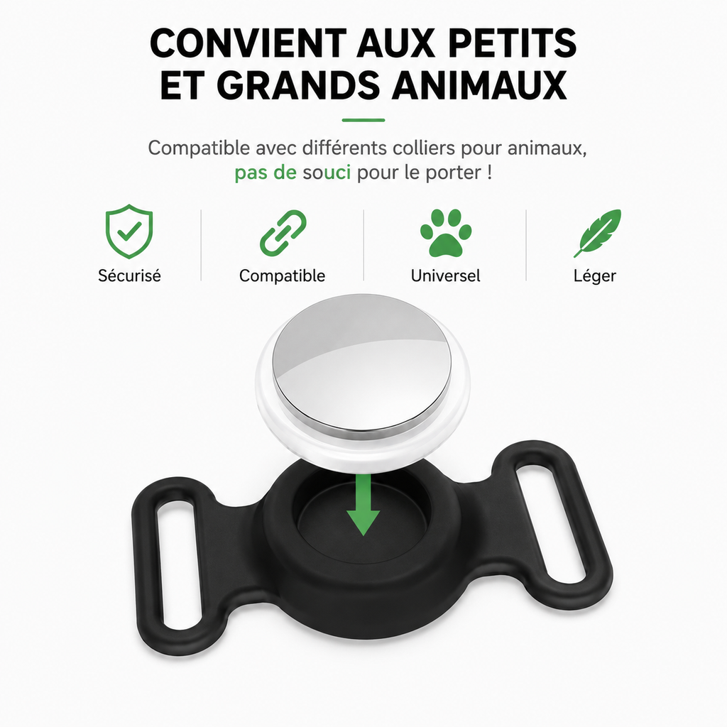 Collier Porte-AirTag Chat – Logement AirTag Sécurisé, Réfléchissant, Ajustable