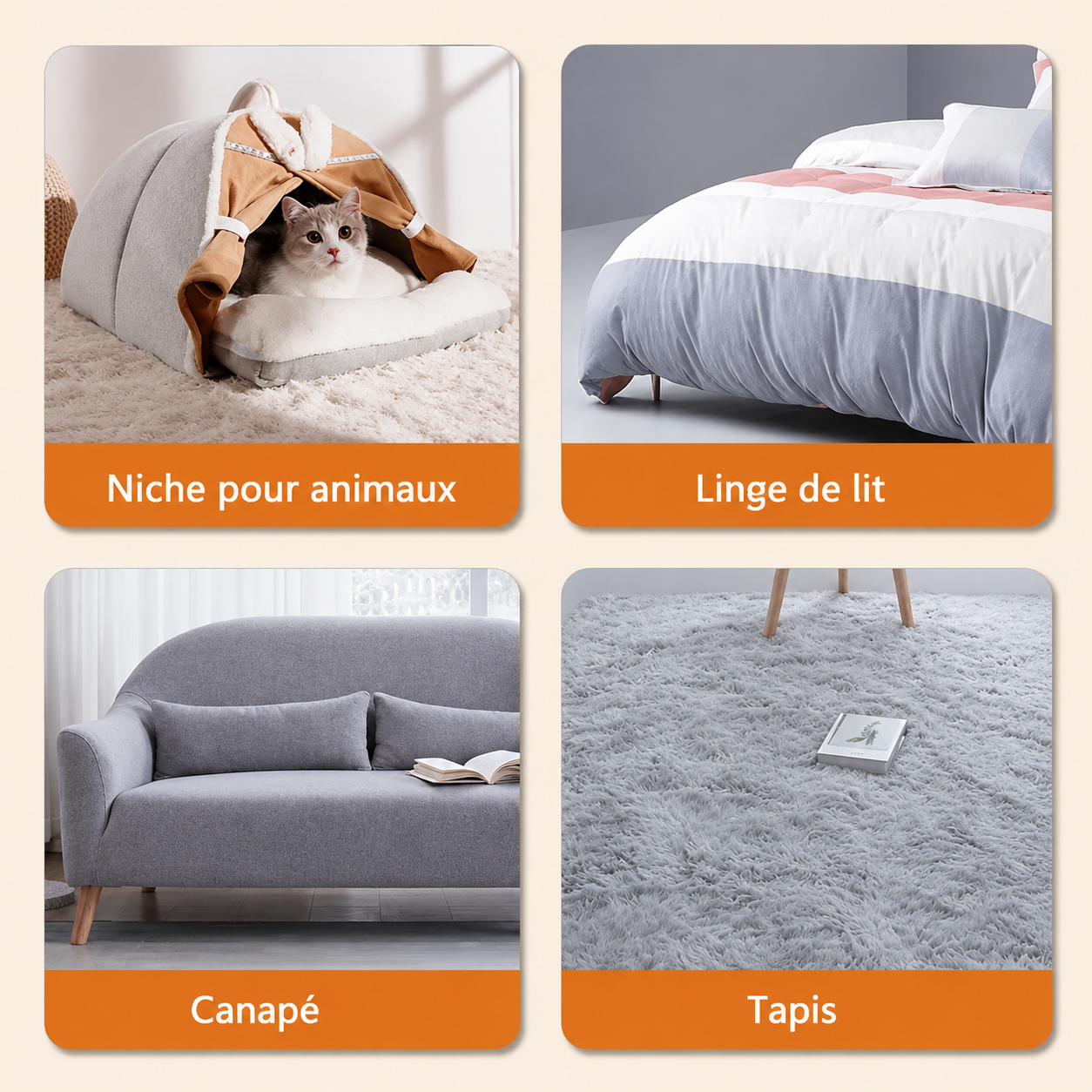 Brosse anti-poils réutilisable pour textiles