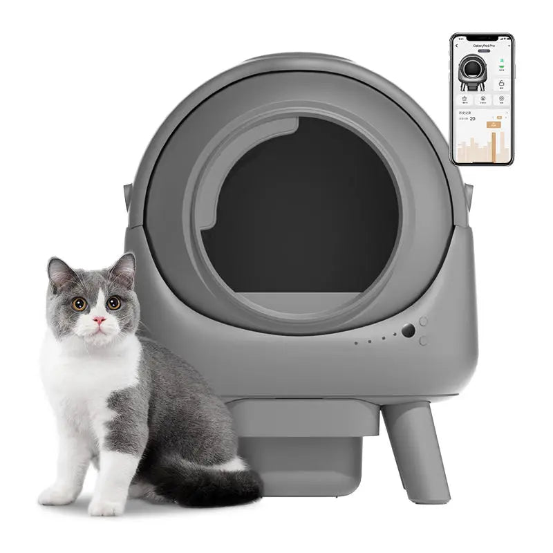 Litière Automatique Connectée – Roller Gris 65L | Contrôle via App