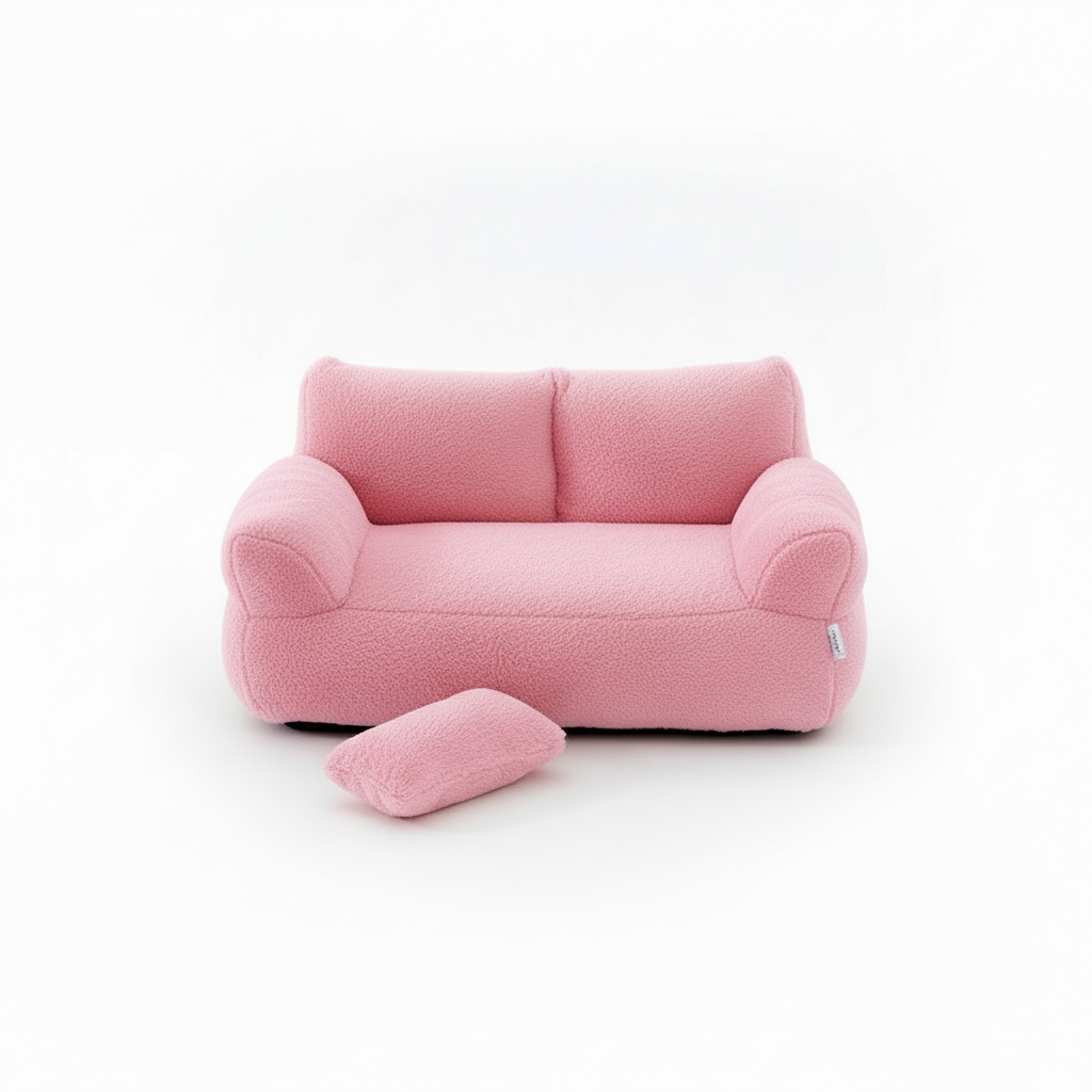lit de luxe pour chat en rose